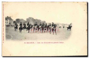 Old Postcard Horse Equestrian Saumur MM the squires in full dress