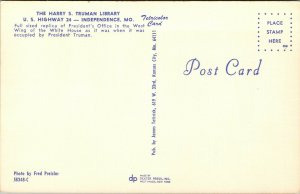 Vtg Harry S Truman Library Independence Missouri MO Postcard