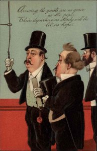 PFB Serie 9707 Snooty Men in Suits Moustaches Stovepipe Hats c1910 Postcard