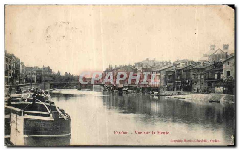 Old Postcard Verdun Meuse View sue Libeairie Martin lardvelle Verdun