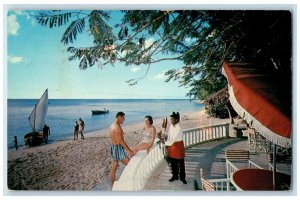 1965 Beach at The Colony Club St. James Barbados West Indies Posted Postcard