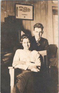 RPPC Vintage Real Photo Postcard Young Couple Circa 1920s PC-30