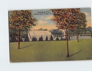 Postcard Swimming Pool Island Park Fargo North Dakota USA