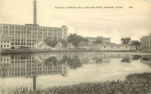 Vintage Postcard Goodall Textile Fabric Mills Mousam River Sanford Springvale ME