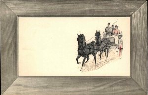 Coaching Horse Carriage Finely Embossed Lithograph Nice Border Series 612 PC #2