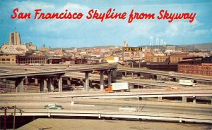 San Francisco, CA California   US 101 FREEWAY INTERCHANGES~50's Cars  Postcard
