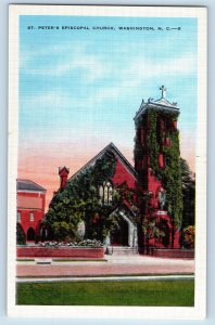 Washington North Carolina NC Postcard St. Peter's Episcopal Church Exterior View