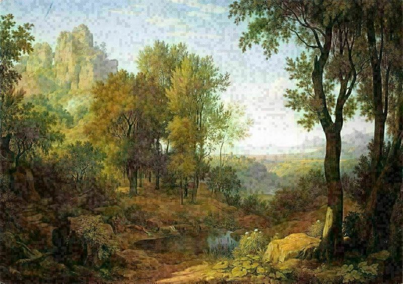 Johann Martin Von Rohden Italienische Landschaft Mit Zwei Pilgern Hippostcard