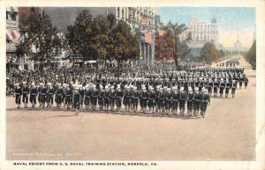 Norfolk Virginia Naval Training Station Escort Scene Antique Postcard K88570