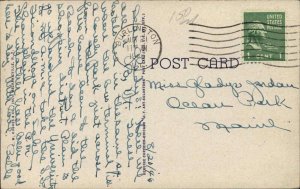 Burlington Vermont VT Hotels Vermont & Van c1930s-40s Linen Postcard