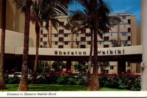 Hawaii Waikiki Entrance To Sheraton Waikiki Hotel