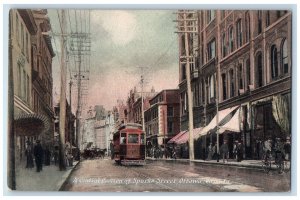 1913 Trolley Car Portion of Sparks Street Ottawa Ontario Canada Postcard