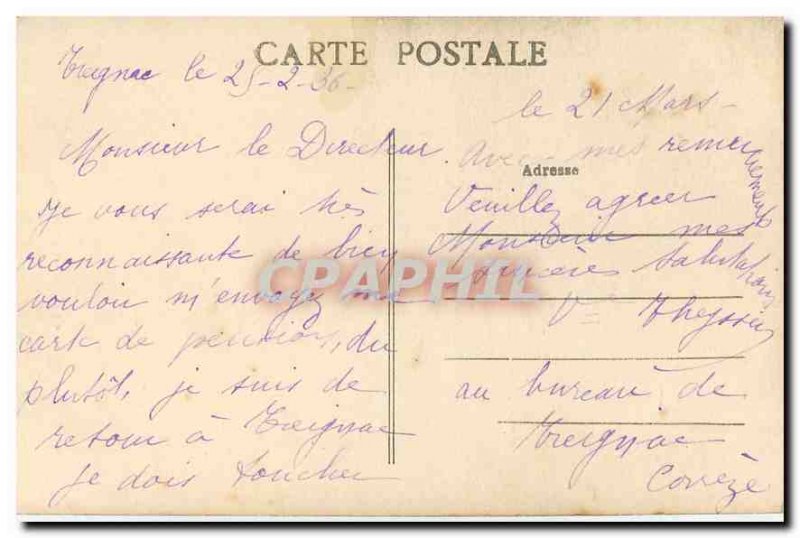 Old Postcard Treignac Correze the Roaring Rock