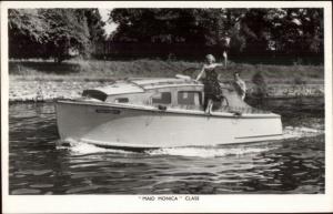 TUCK Power Boat Yacht Motor Cruiser Series Real Photo Postcard MAID MONICA