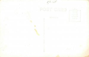 St Ignace Michigan~Conestoga Covered Wagon @ Fort Algonquin~RPPC 1940s Postcard 