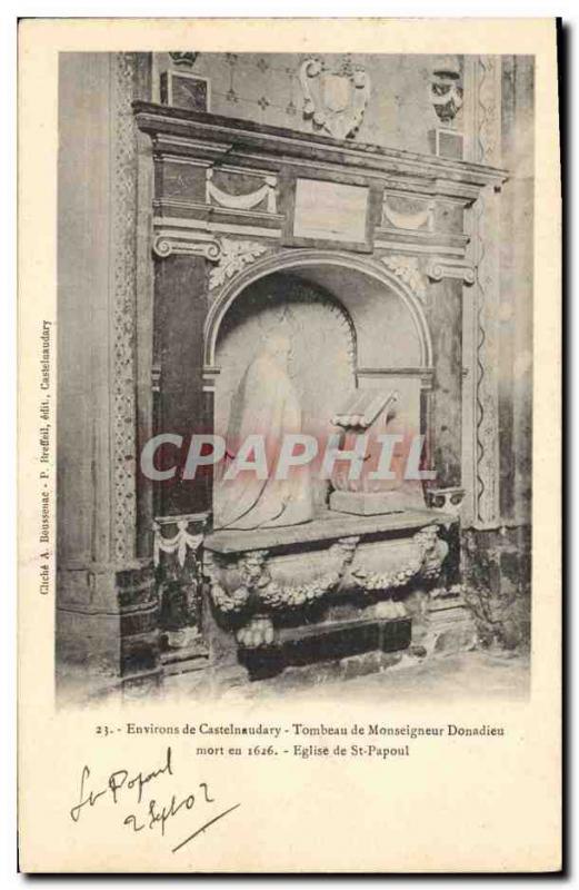 Old Postcard Around Castelnaudary Tomb of Archbishop Donadieu Church of St Pa...
