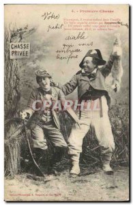 Old Postcard Fun Children Premiere hunting Hunter