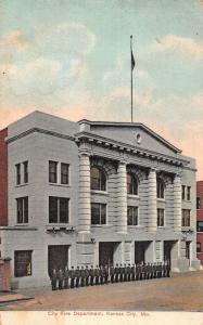 Kansas City Missouri birds eye view City Fire Department antique pc Z15951