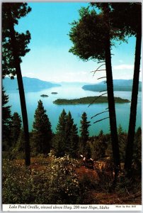 1977 Beautiful Lake Pend Oreille Hope Idaho Syringa State Flower Posted Postcard