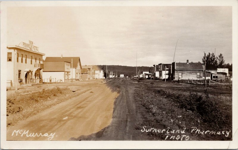 Fort McMurray Alberta AB New Franklin Hotel Sutherland RPPC Postcard G23 *as is