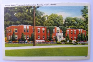 Togus Maine Nurses Home Veterans Administration Building Linen Postcard Unused