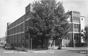 Shenandoah Iowa~Company E Memorial~Sicamore Street & Thomas Ave~1940s RPPC