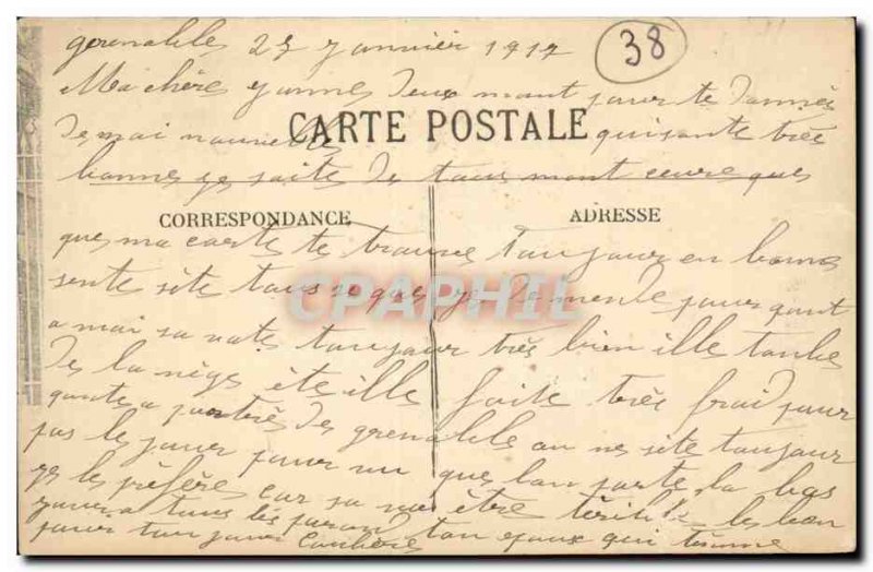 Grenoble - Fire Genie Old Postcard