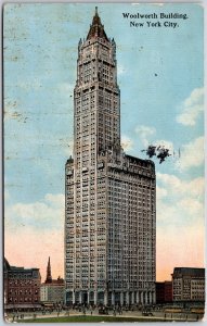 New York City NY, 1914 Woolworth Building, Gothic, Skyscraper, Vintage Postcard