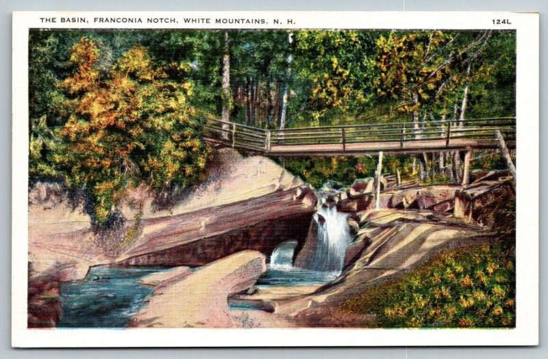 The Basin  Franconia Notch  New Hampshire  Postcard