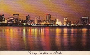 Illinois Chicago Chicago Skyline At Night