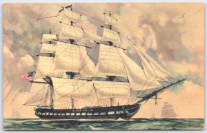 US Frigate Constitution Old Ironsides Colourpicture Postcard Boston MA