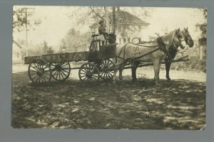 Grundy Center IOWA RPPC c1910 DELIVERY WAGON Wells Dray nr Parkersburg Reinbeck