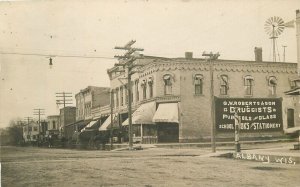 Postcard RPPC Wisconsin Albany Street View C-1910 23-10455