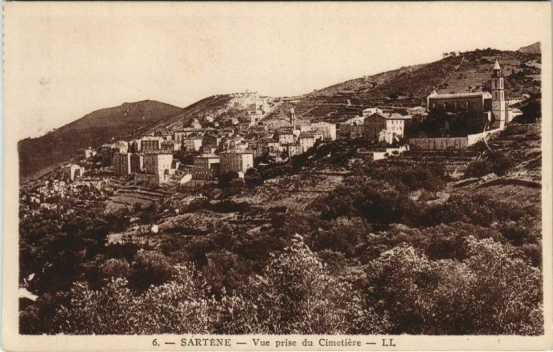 CPA CORSE SARTENE Vue prise du Cimetiere (804656)