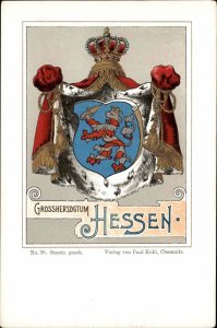 Hessen Germany Crest Heraldic Patriotic Paul Kohl c1890s EXC COND Postcard