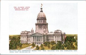 The Illinois State Capitol Building Springfield Commenced 1868 Illinois Postcard