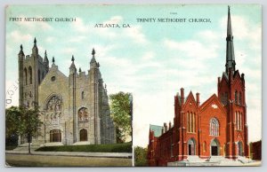Atlanta Georgia~First Methodist & Trinity Methodist Churches~Split View~1908