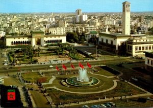 Morocco Casablanca United Nations Square Showing Fountain