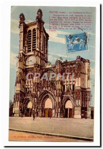 Troyes Old Postcard The Cathedral St Pierre