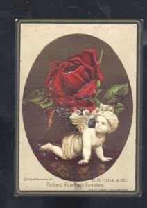 TOLEDO OHIO WOOLSON SPICE COMPANY LION COFFEE CHERUB VICTORIAN TRADE CARD