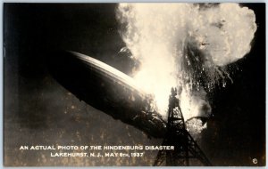 1937 RPPC Real Photo of Hindenburg Disaster Graf Zeppelin F207