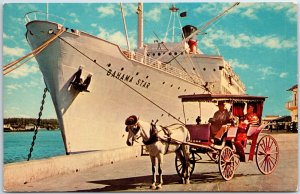 VINTAGE POSTCARD SS BAHAMA STAR LARGEST CRUISER SAILING MIAMI TO NASSAU 1960s