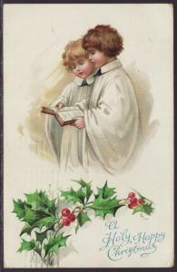 A Holy Happy Christmas,Children,Holly Postcard