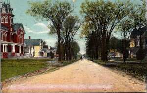 Postcard Main Street Looking West From Fayetteville in Carthage, Illinois