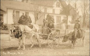 Southern Pines NC Oxen Wagon Black Ameriana EDDY c1910s Real Photo Postcard