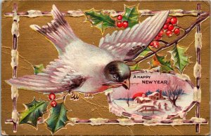Happy New Year With White Dove