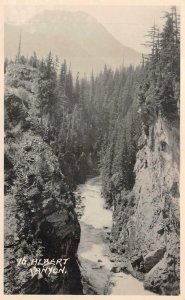 RPPC ALBERT CANYON CANADA TRAIN RAILROAD BYRON HARMON REAL PHOTO POSTCARD