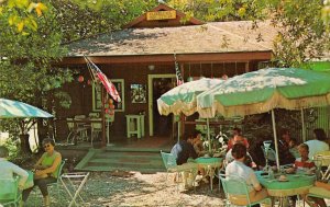 AGNESS, OR Oregon  SINGING SPRINGS RANCH~Dining Terrace ROADSIDE Chrome Postcard