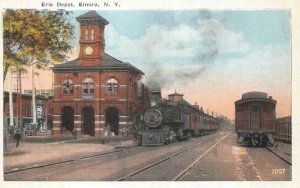 ERIE TRAIN DEPOT ELMIRA NEW YORK  POSTCARD (c. 1910)