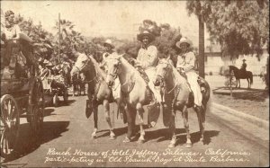 Salinas California CA Hotel Jeffery Ranch Horses Vintage Postcard